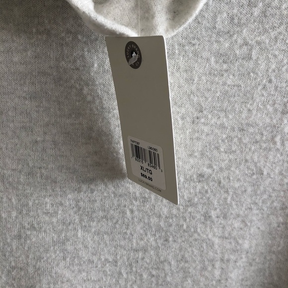 Lucky Brand Light Gray Mock Turtle Neck Long Sleeve Sheer High Low Top - Picture 5 of 10